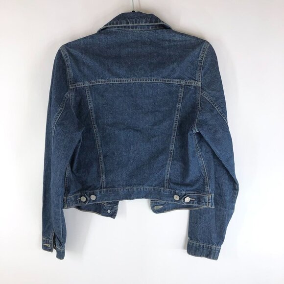 The Classic Members Womens Denim Jacket Retro Trucker Dark Wash Cotton 38 US M - Picture 2 of 5